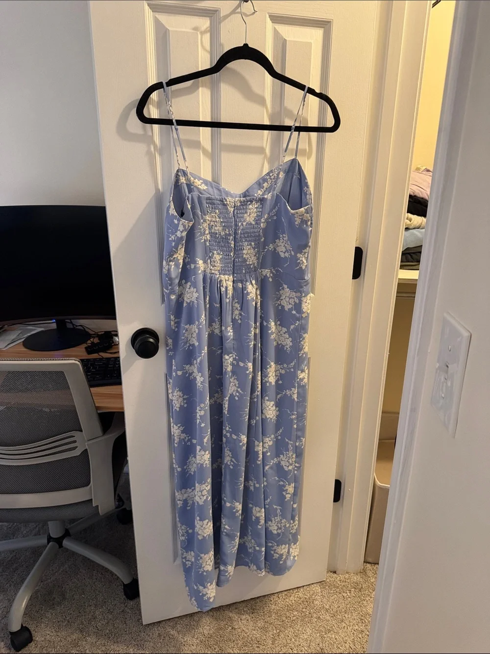 Abercrombie & Fitch Light Blue Floral Slip Maxi Dress